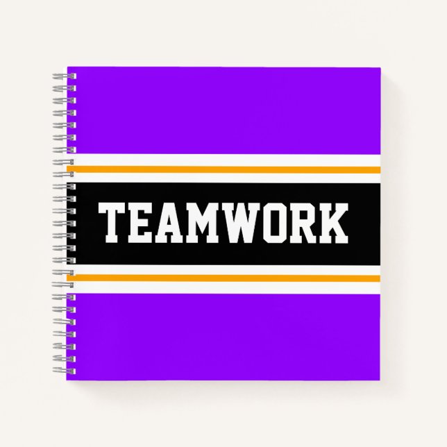 Carnet Fun Sporty Purple Black TEAMWORK Racing Stripes (Devant)