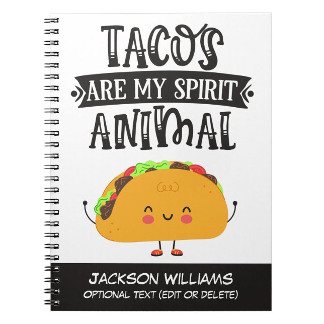 Carnet Fun Tacos sont mon esprit animal humoristique (Devant)