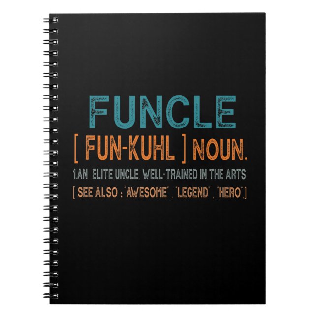 Carnet Funcle Funny Uncle Définition, Awesome Legend Hero (Devant)