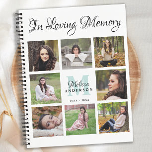 Carnet Funeral Personalized 8 Photo Memorial Guest Book