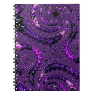 Carnet Funky Bold Bohème Violet Abstrait Fractal Numériqu