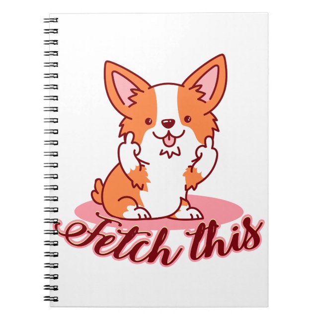 Carnet Funky Corgi Chien moyen Dog Extraire ceci (Devant)
