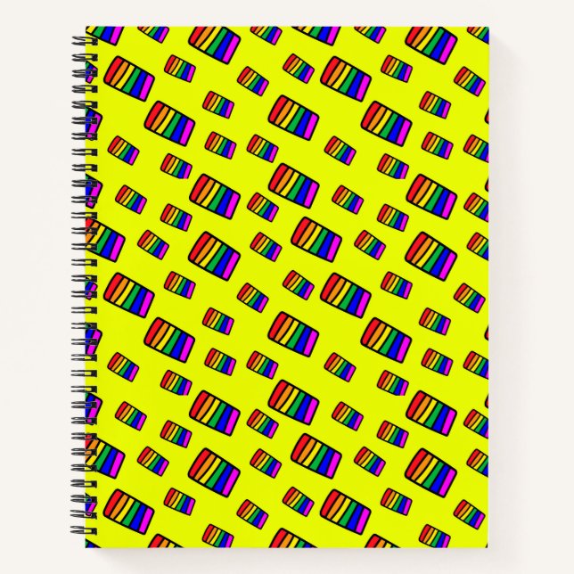 Carnet Funky Neon Motif arc-en-ciel (Devant)