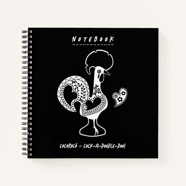 Carnet Funky Portugais Rooster Moderne Silhouette (Devant)
