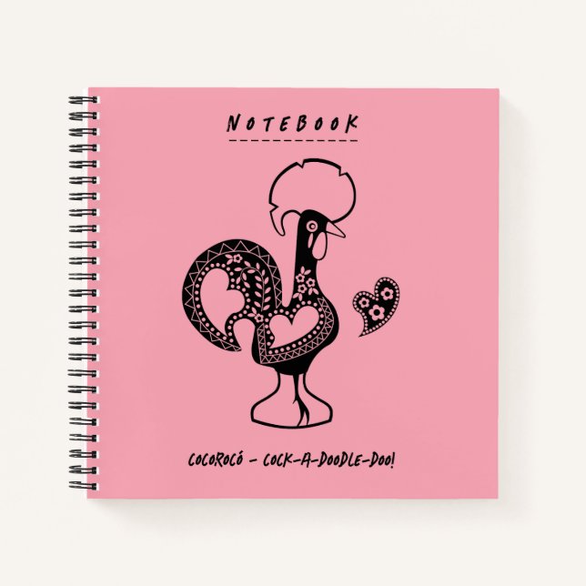 Carnet Funky Portugais Rooster Moderne Silhouette (Devant)
