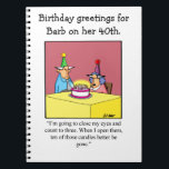 Carnet Funny 40th Birthday Party Guestbook<br><div class="desc">Merveilleusement drôle et légèrement sarcastique personnages de dessin animé dans des situations et des décors hilarants, grand plaisir pour le caractère merveilleusement drôle et légèrement sarcastique que vous connaissez. Amusez-vous à rire à la fête et à collectionner des souvenirs avec ce drôle de livre d'or pour elle. Le dessin animé...</div>