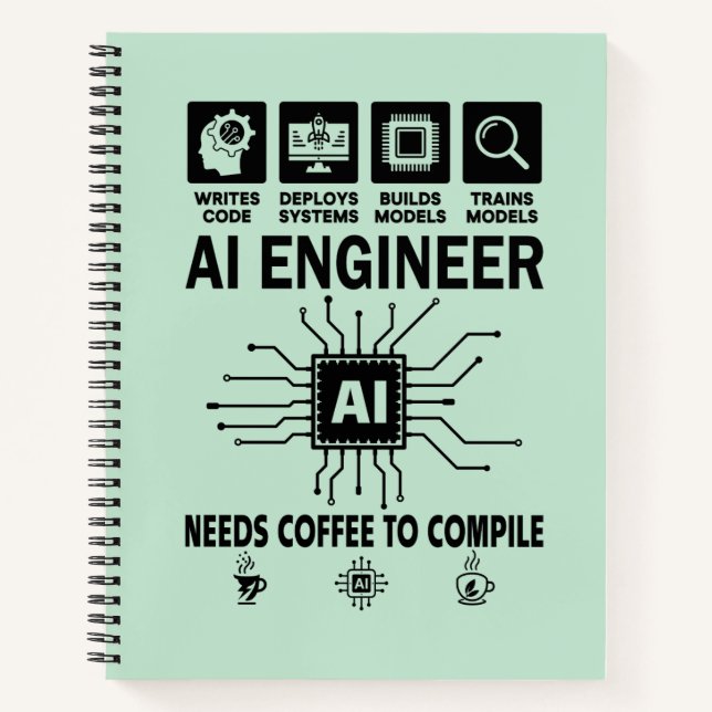 Carnet Funny AI Engineer Coding Programmer Developer Tech (Devant)