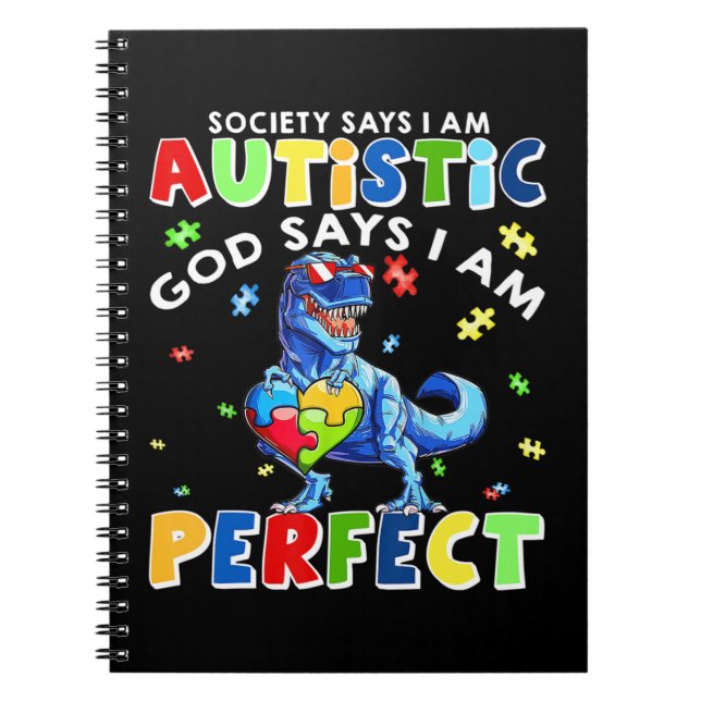 Carnet Funny Autism cite "La société dit que je suis auti (Devant)