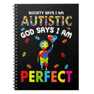 Carnet Funny Autism cite "La société dit que je suis auti