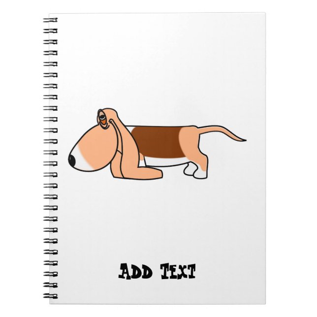 Carnet Funny Bassett hound car argon personnalisé (Devant)