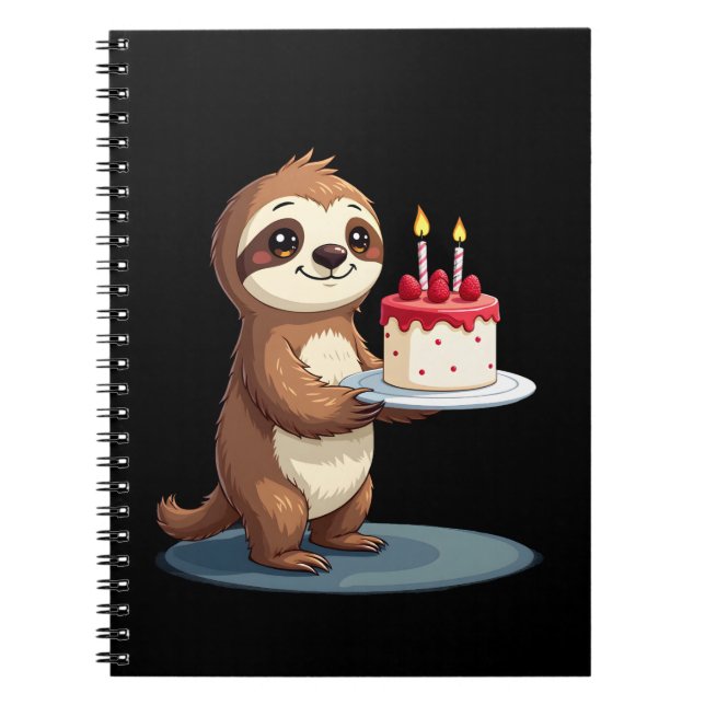 Carnet Funny Birthday Cake with Sloth Costume for Boys an (Devant)
