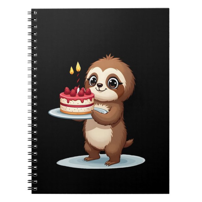 Carnet Funny Birthday Cake with Sloth Costume for Boys an (Devant)
