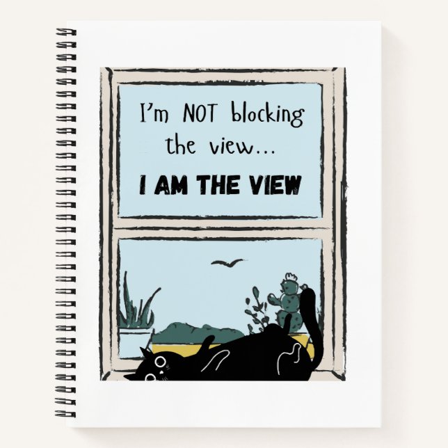 Carnet Funny Black Cat, je suis la vue (Devant)