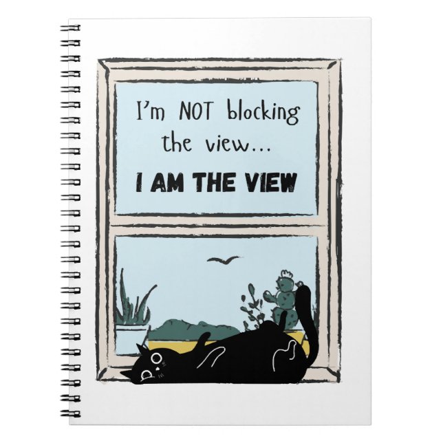 Carnet Funny Black Cat, je suis la vue (Devant)