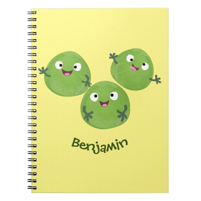 Carnet Funny Brussels sprouts légumes caricature (Devant)