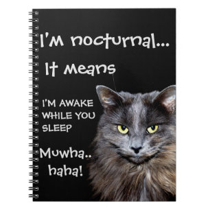 Carnet Funny Cat est Nocturne Evil Laugh