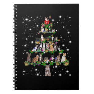 Carnet Funny Cats Christmas Tree Tee Ornement Décor Cadea