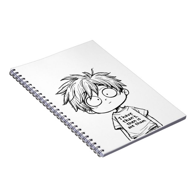 Carnet Funny Chibi Anime Boy Spiral Photo Notebook (Côté Droit)