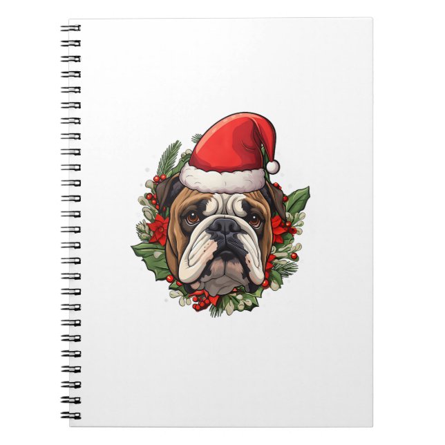 Carnet Funny Christmas English Bulldog (Devant)