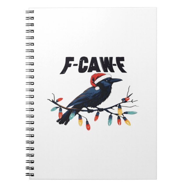 Carnet Funny Crow Christmas Classic Retro Design (Devant)
