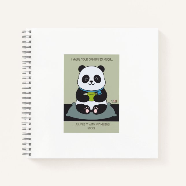 Carnet Funny Custom Sarcastic Panda Opinion Coworker Gift (Devant)