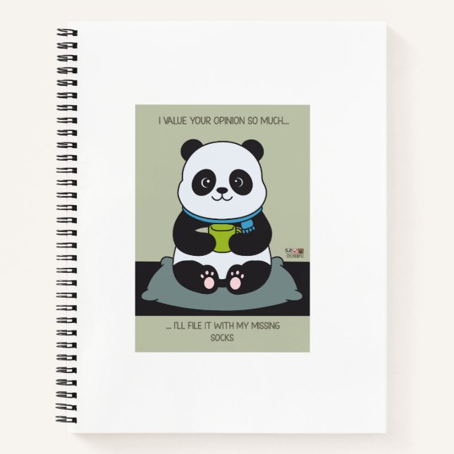 Carnet Funny Custom Sarcastic Panda Opinion Coworker Gift (Devant)
