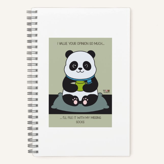 Carnet Funny Custom Sarcastic Panda Opinion Coworker Gift (Recto)