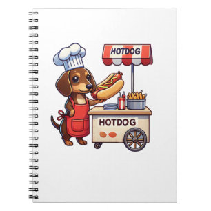 Carnet Funny Dachshund Chien Weiner Saucisse Hotdog Sandw
