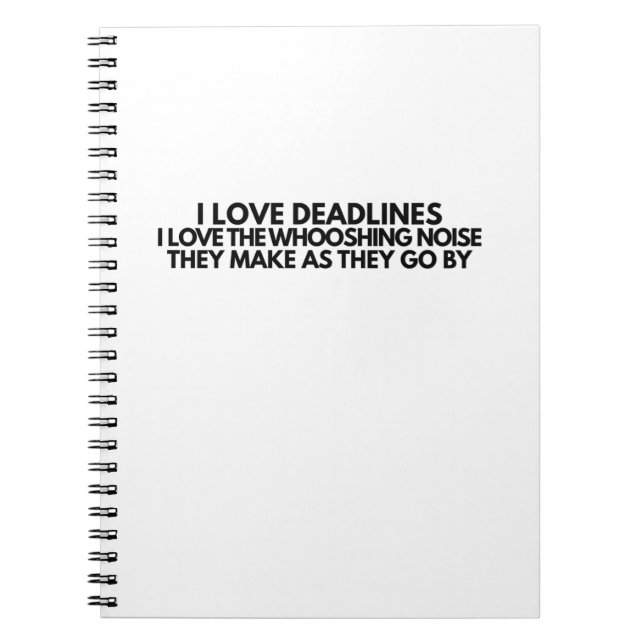 Carnet Funny Deadlines Whooshing Noise Quote Minimalist  (Devant)