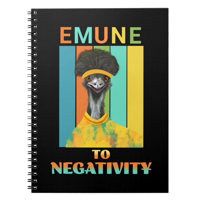 Carnet Funny Emu Bird Pun - Emune à la Négativité (Devant)