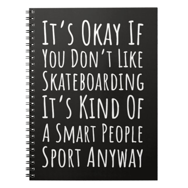 Carnet Funny Gifts For Skateboarders Skater Skateboarding (Devant)