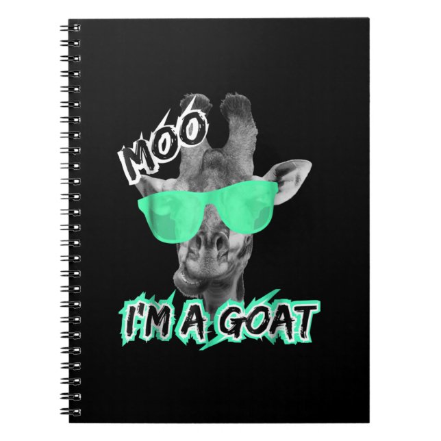 Carnet Funny Giraffe Moo Dans le zoo de Goat (Devant)