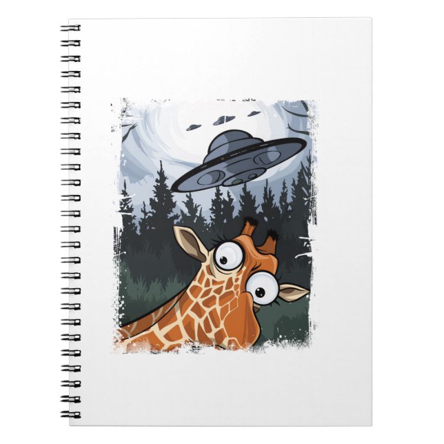 Carnet Funny Giraffe UFO Zoo Animal Weird Meme Graphique  (Devant)