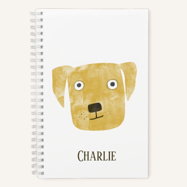 Carnet Funny Golden Labrador Retriever Chien Nom personna (Recto)