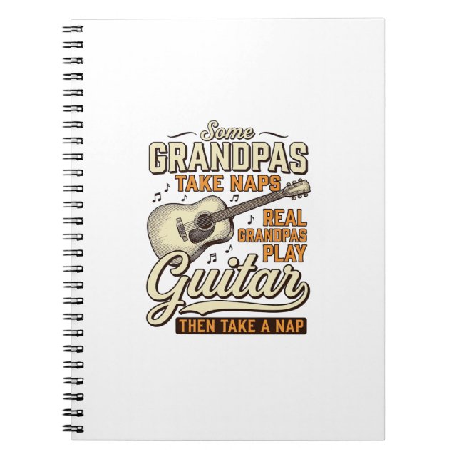 Carnet Funny Grandpa Guitar Vintage Engraving Shirt Desig (Devant)