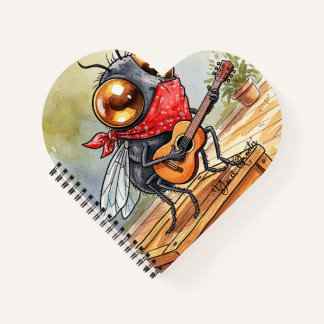 Carnet Funny Guitar Fly Art