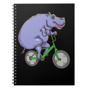 Carnet Funny Hippo équitation vélo Hippopotamus enfants H
