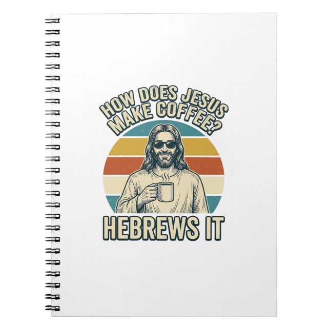 Carnet Funny Jésus Café Vintage Gravure Chemise Design_ (Devant)