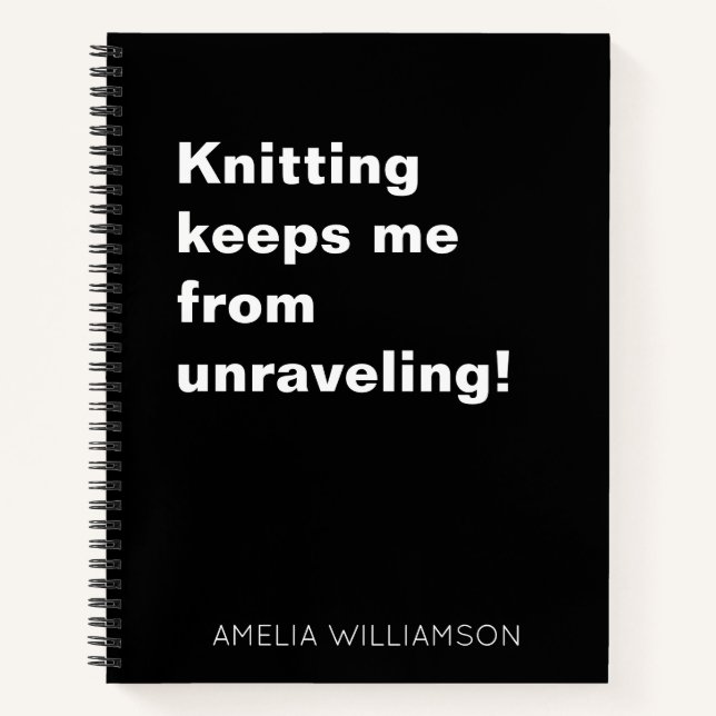 Carnet Funny Knitting Quote Yarn Humor Knitter Custom (Devant)