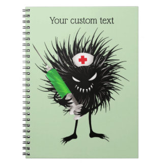 Carnet Funny Malin Caractère infirmière seringue gothique