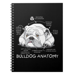 Carnet Funny mignon Français Bulldog Anatomie Biologie du