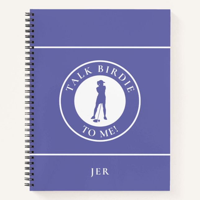Carnet Funny Monogram Golf Log Game Day Progress For Her (Devant)