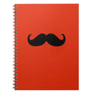 Carnet Funny Mustache noire sur Arrière - plan rouge oran