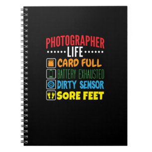 Carnet Funny Photographe Liste de contrôle de la vie