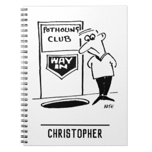 Carnet Funny Potholing Club Entrée dans le caricature du