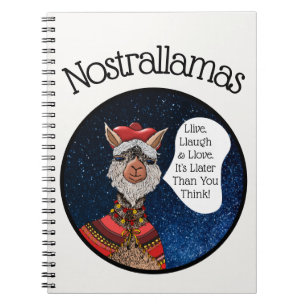 Carnet Funny psychiac Kawaii Llama Nostradamus Cartoon