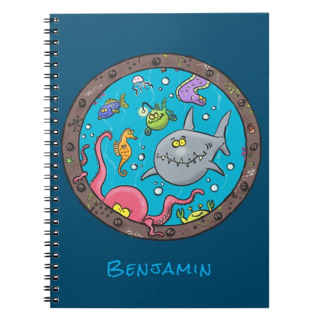 Carnet Funny sea creatures underwater cartoon 2 (Devant)