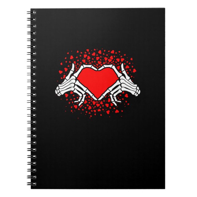 Carnet Funny Skeleton Jour des Valentines du Coeur de la  (Devant)