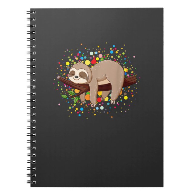Carnet Funny Sloth Lovers Polka Dots Happy Dot Day Girls  (Devant)