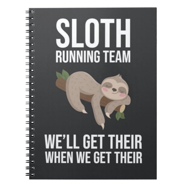Carnet Funny Sloth Running Team Gifts Slow Runners  (Devant)